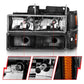 ANZO 88-98 Chevrolet C1500 Crystal Headlights Black | Too Fast Autoparts | Order Online | Canada & USA Shipping