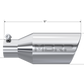 MBRP Universal Tip 4.5 O.D. Angle Rolled End 2.5 Inlet 11in Length - T304