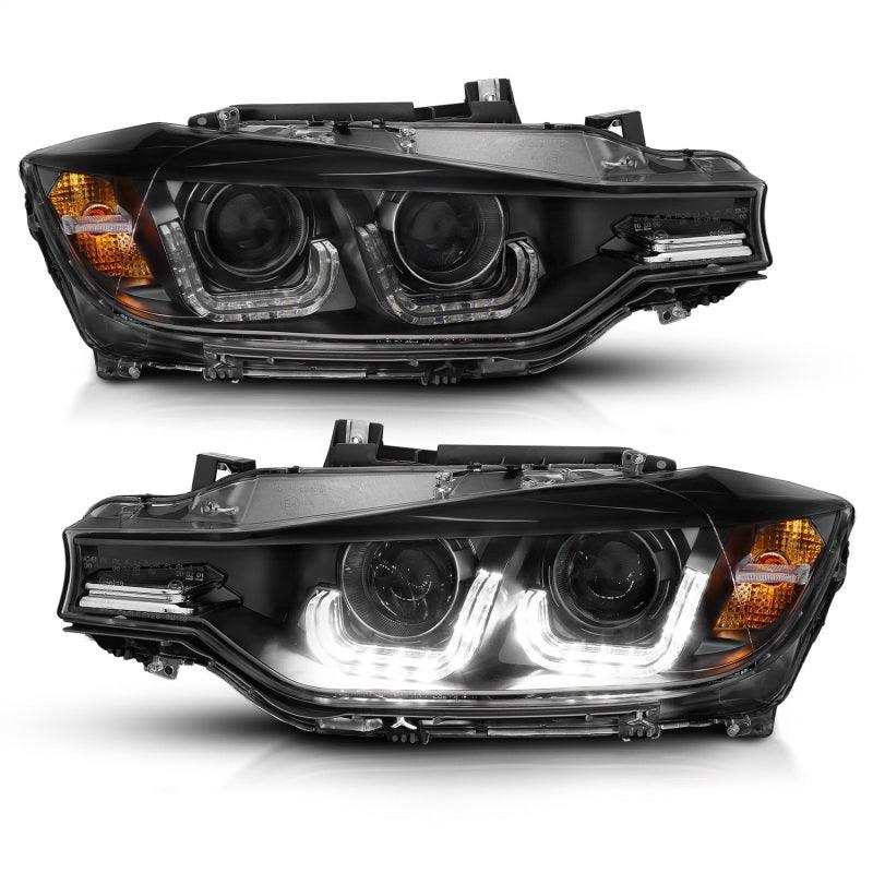 ANZO 2012-2015 BMW 3 Series Projector Headlights w/ U-Bar Black | Too Fast Autoparts | Order Online | Canada & USA Shipping
