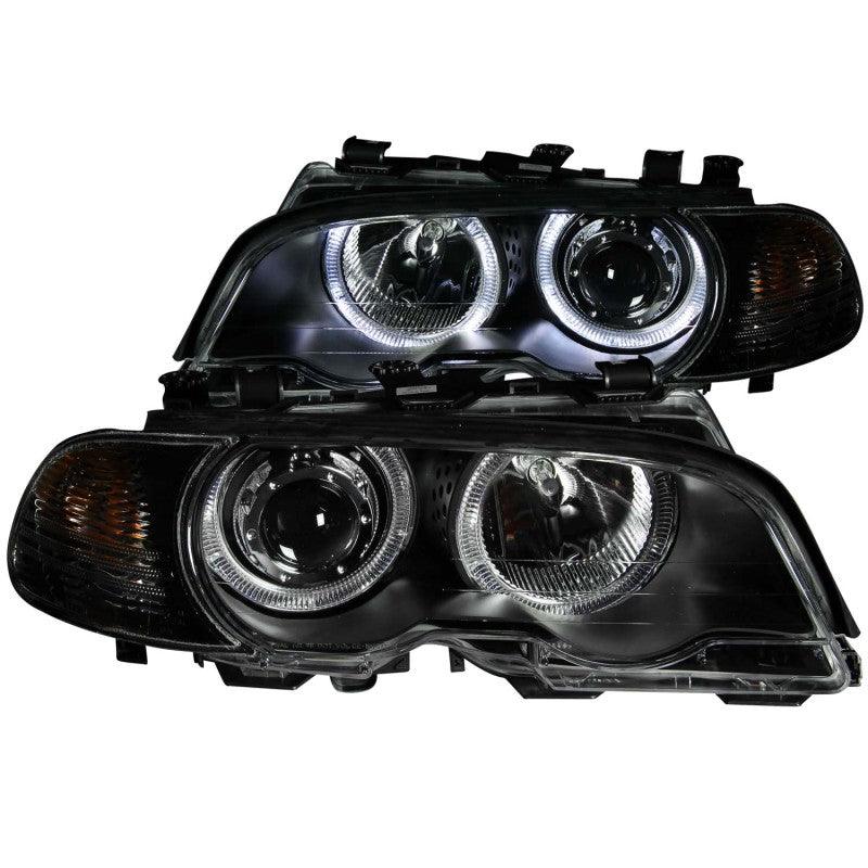 ANZO 2000-2003 BMW 3 Series E46 Projector Headlights w/ Halo Black | Too Fast Autoparts | Order Online | Canada & USA Shipping