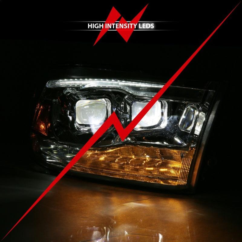ANZO 2009-2018 Dodge Ram 1500 Led Projector Plank Style Switchback H.L Halo Chrome Amber (OE Style) | Too Fast Autoparts | Order Online | Canada & USA Shipping