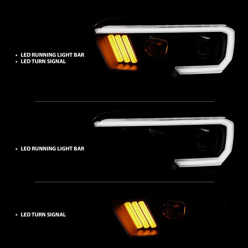 ANZO 2016-2017 Toyota Tacoma Projector Headlights w/ Plank Style Design Black/Amber w/ DRL | Too Fast Autoparts | Order Online | Canada & USA Shipping