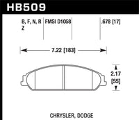 Hawk 05 Chrysler 300C avec Perf. et plaquettes de frein avant en céramique HD Suspension Performance