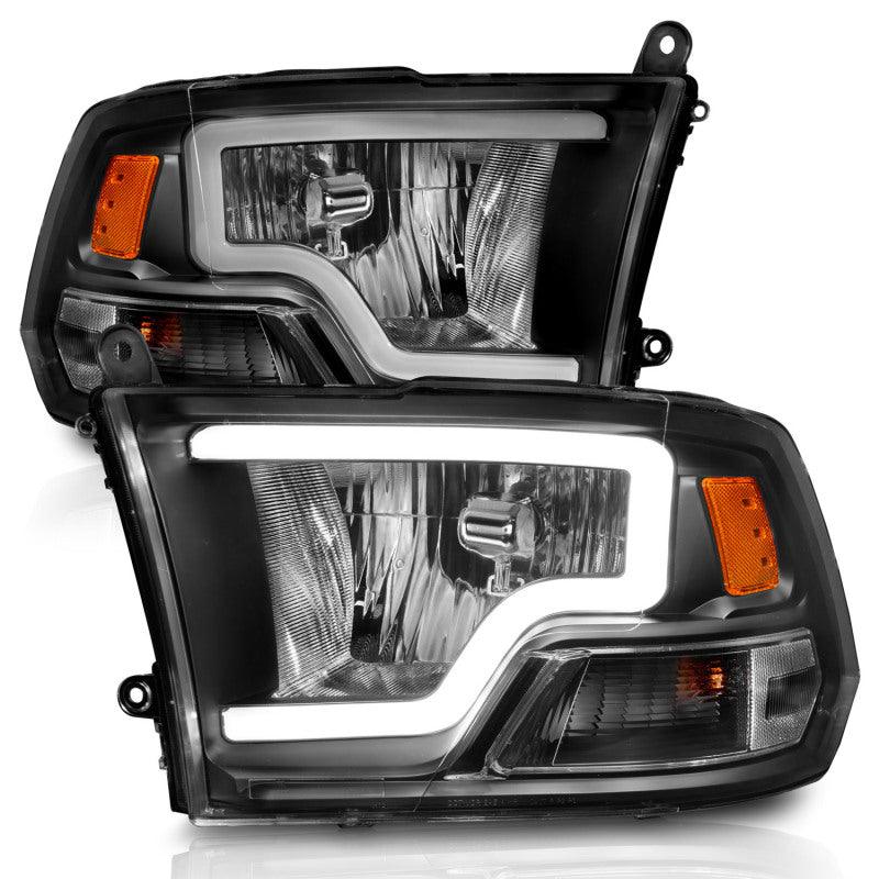 ANZO 2009-2018 Dodge Ram 1500 Crystal Headlights w/ Light Bar Black Housing | Too Fast Autoparts | Order Online | Canada & USA Shipping