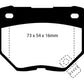 EBC 89-95 Nissan Skyline (R32) 2.6 Twin Turbo GT-R Redstuff Rear Brake Pads