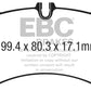 EBC 17-18 Porsche 718 Boxster 2.5L Redstuff Front Brake Pads