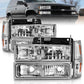 ANZO 88-98 Chevrolet C1500 Crystal Headlights Chrome w/ Signal and Side Marker Lights | Too Fast Autoparts | Order Online | Canada & USA Shipping