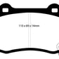 EBC 15+ Cadillac CTS 3.6 Twin Turbo Yellowstuff Rear Brake Pads