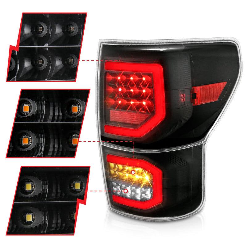 ANZO 2007-2013 Toyota Tundra LED Taillights Plank Style Black w/Clear Lens | Too Fast Autoparts | Order Online | Canada & USA Shipping