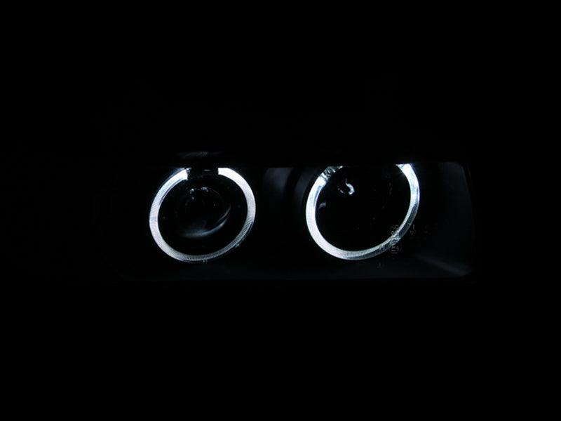 ANZO 1992-1998 BMW 3 Series E36 Projector Headlights w/ Halo Black G2 1 pc | Too Fast Autoparts | Order Online | Canada & USA Shipping