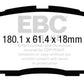 EBC 13+ Ford Taurus 3.5 Twin Turbo SHO Redstuff Front Brake Pads