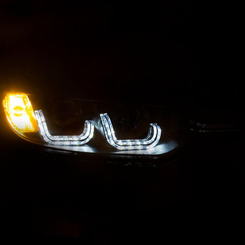 ANZO 2012-2015 BMW 3 Series Projector Headlights w/ U-Bar Black | Too Fast Autoparts | Order Online | Canada & USA Shipping