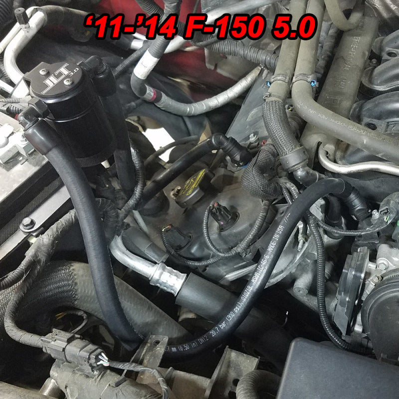 J&amp;L 2011-2025 Ford F-150 2.7L/3.5L/5.0L Passenger Side Oil Separator 3.0 - Black Anodized
