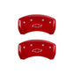 MGP 4 Caliper Covers Engraved Front & Rear Bowtie Red finish silver ch