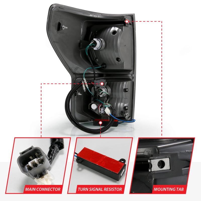 ANZO 2007-2013 Toyota Tundra LED Taillights Plank Style Black w/Smoke Lens | Too Fast Autoparts | Order Online | Canada & USA Shipping