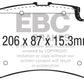 EBC 2015+ Mercedes-Benz C63 AMG (W205) 4.0L Twin Turbo Redstuff Front Brake Pads