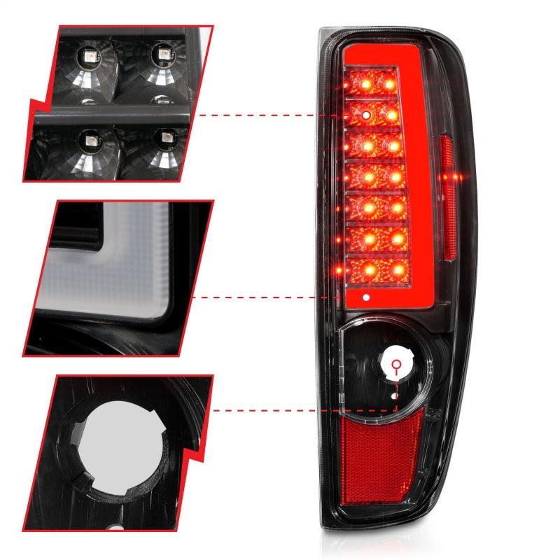 ANZO 2004-2012 Chevrolet Colorado/ GMC Canyon LED Tail Lights w/ Light Bar Black Housing | Too Fast Autoparts | Order Online | Canada & USA Shipping
