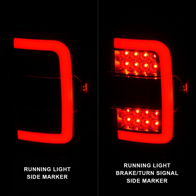 ANZO 2001-2011 Ford  Ranger LED Tail Lights w/ Light Bar Black Housing Clear Lens | Too Fast Autoparts | Order Online | Canada & USA Shipping