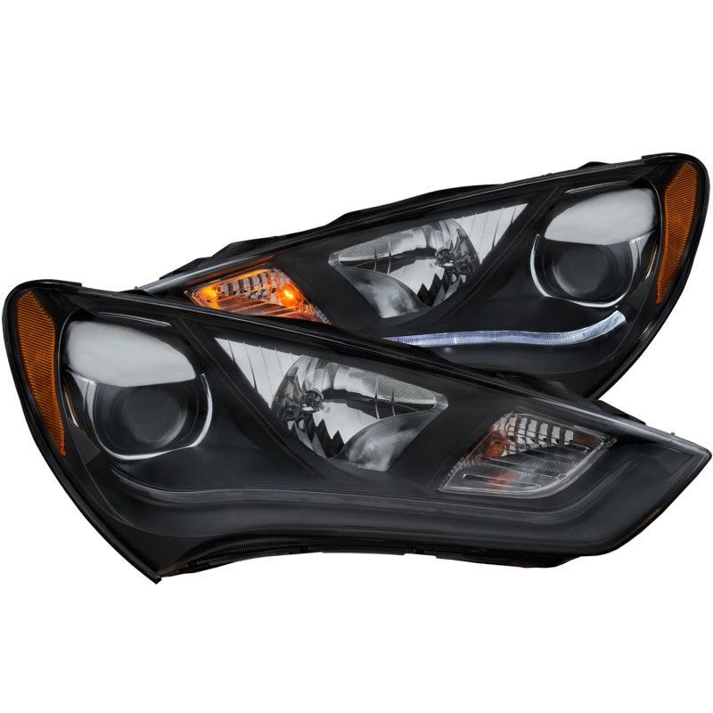 ANZO 2013-2015 Hyundai Genesis Projector Headlights w/ Plank Style Design Black (HID Compatible) | Too Fast Autoparts | Order Online | Canada & USA Shipping
