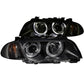 ANZO 1999-2001 BMW 3 Series E46 Projector Headlights w/ Halo Black (CCFL) | Too Fast Autoparts | Order Online | Canada & USA Shipping