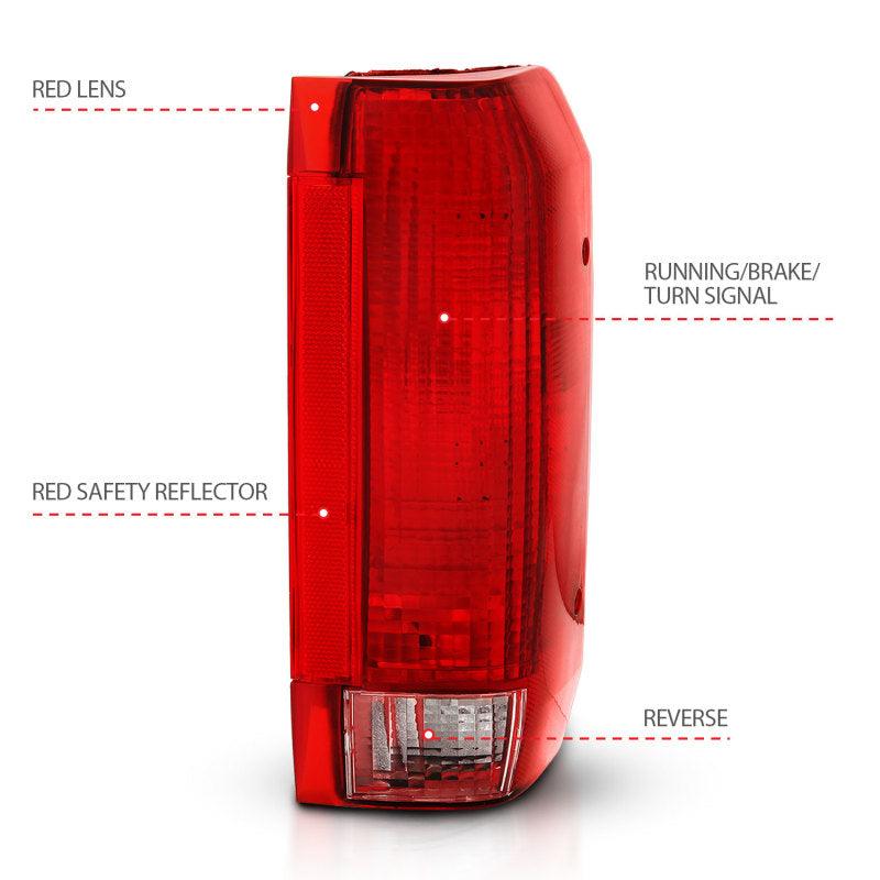 ANZO 1992-1996 Ford Bronco Taillight Red/Clear Lens (OE Replacement) | Too Fast Autoparts | Order Online | Canada & USA Shipping