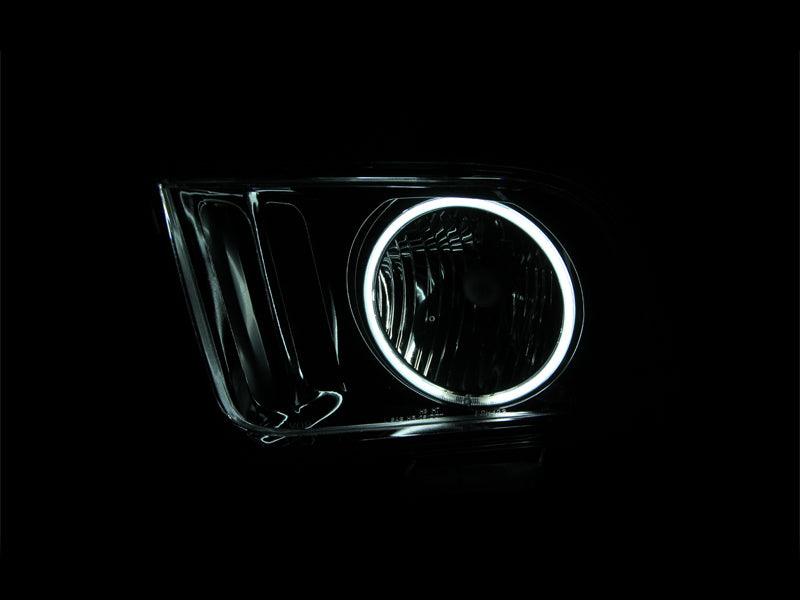ANZO 2005-2009 Ford Mustang Crystal Headlights w/ Halo Black (CCFL) | Too Fast Autoparts | Order Online | Canada & USA Shipping