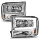 ANZO 99-04 Ford F250/F350/F450/Excursion (excl. 99) Crystal Headlights - w/ Light Bar Chrome Housing | Too Fast Autoparts | Order Online | Canada & USA Shipping