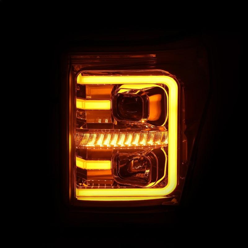 ANZO 11-16 Ford F-250/F-350/F-450 Projector Headlights w/ Plank Style Switchback Chrome w/Amber | Too Fast Autoparts | Order Online