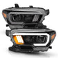 ANZO 2016-2017 Toyota Tacoma Projector Headlights w/ Plank Style Design Black/Amber w/ DRL | Too Fast Autoparts | Order Online | Canada & USA Shipping