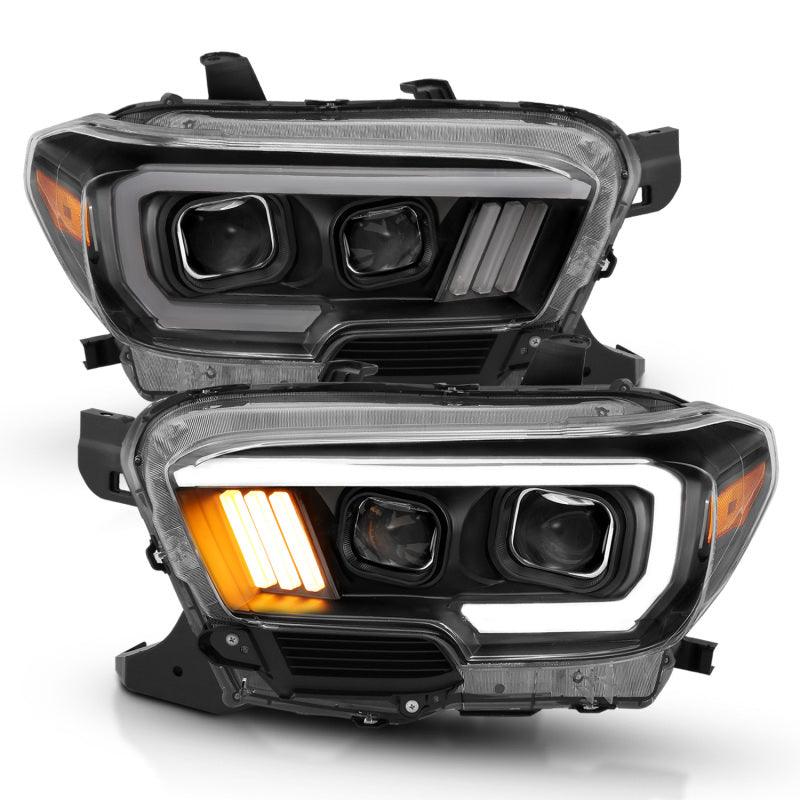 ANZO 2016-2017 Toyota Tacoma Projector Headlights w/ Plank Style Design Black/Amber w/ DRL | Too Fast Autoparts | Order Online | Canada & USA Shipping