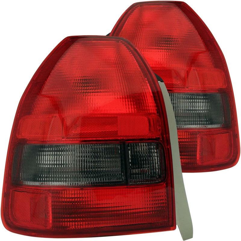ANZO 1996-2000 Honda Civic Taillights Red/Smoke | Too Fast Autoparts | Order Online | Canada & USA Shipping
