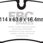 EBC 14+ Jaguar F-Type (Cast Iron Rotors Only) 5.0 Supercharged (490) Redstuff Rear Brake Pads