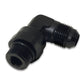 Vibrant -12AN Male Flare to Male -12AN ORB Swivel 90 Degree Adapter Fitting - Anodized Black