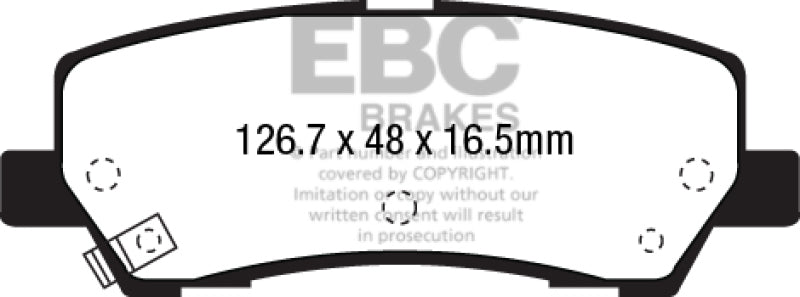 EBC 15+ Ford Mustang 2.3 Turbo Redstuff Rear Brake Pads