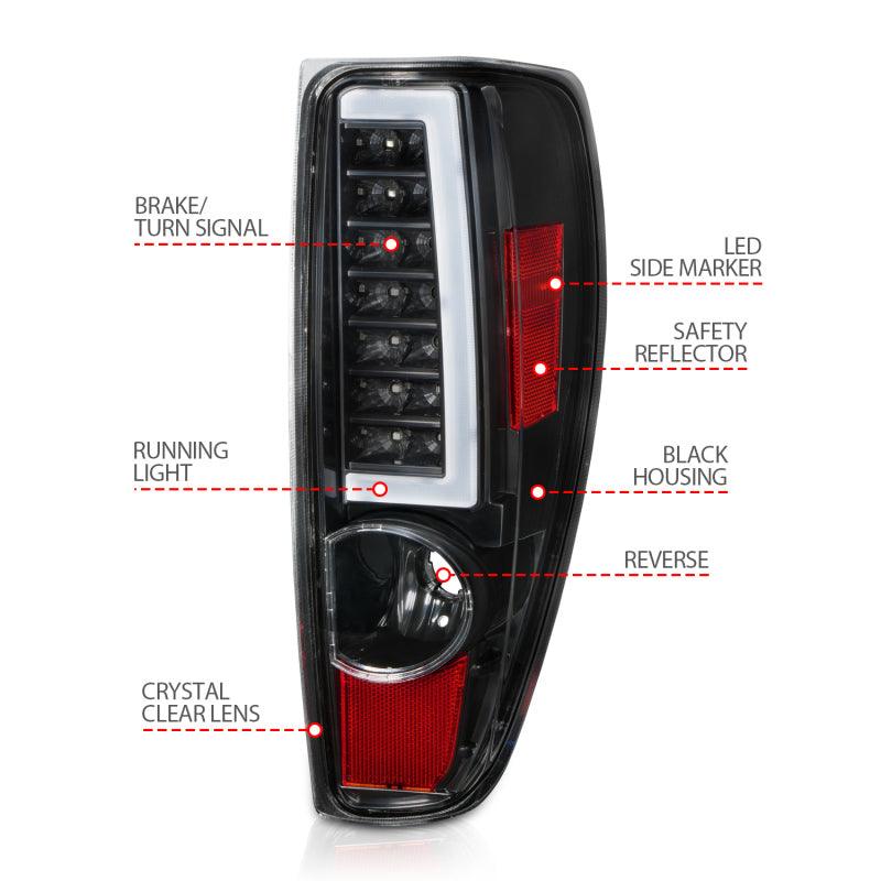 ANZO 2004-2012 Chevrolet Colorado/ GMC Canyon LED Tail Lights w/ Light Bar Black Housing | Too Fast Autoparts | Order Online | Canada & USA Shipping