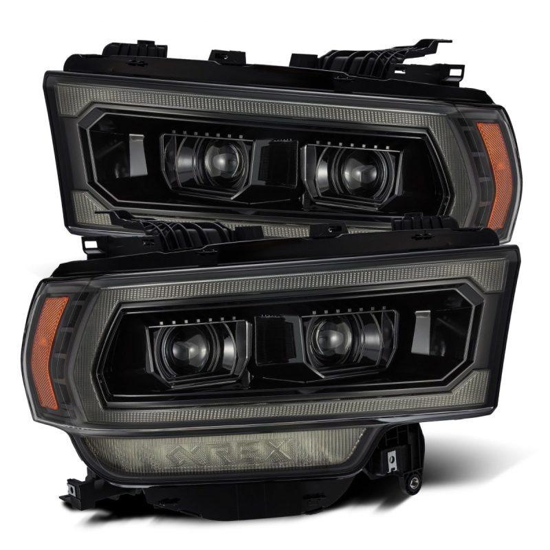AlphaRex 19-21 Ram 2500 PRO-Series Projector Headlights Plank Style Alpha Black w/Activation Light | Too Fast Autoparts | Order Online