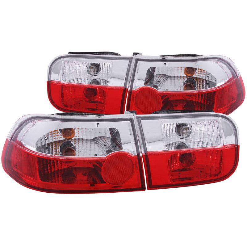 ANZO 1992-1995 Honda Civic Taillights Red/Clear | Too Fast Autoparts | Order Online | Canada & USA Shipping