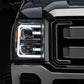 Raxiom 11-16 Ford F-250 Super Duty LED Projector Headlights - Chrome Housing (Clear Lens)