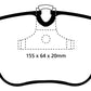 EBC 04-06 BMW X3 2.5 (E83) Redstuff Front Brake Pads