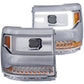 ANZO 16-17 Chevy Silverado 1500 Projector Headlights Plank Style Design Chrome w/ Amber | Too Fast Autoparts | Order Online