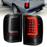 ANZO 1993-1997 Ford  Ranger LED Tail Lights w/ Light Bar Black Housing Clear Lens | Too Fast Autoparts | Order Online | Canada & USA Shipping