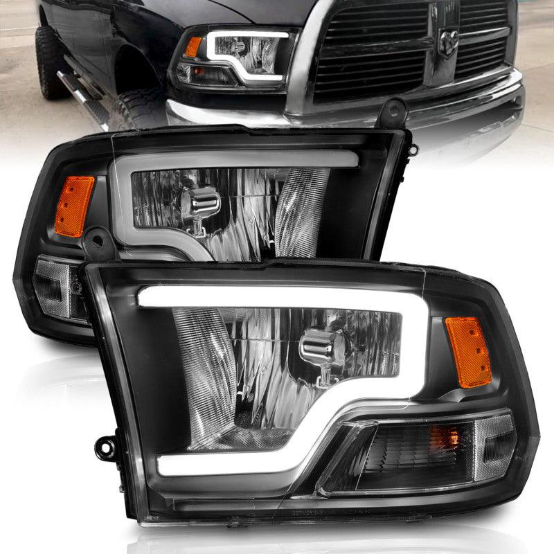ANZO 2009-2018 Dodge Ram 1500 Crystal Headlights w/ Light Bar Black Housing | Too Fast Autoparts | Order Online | Canada & USA Shipping
