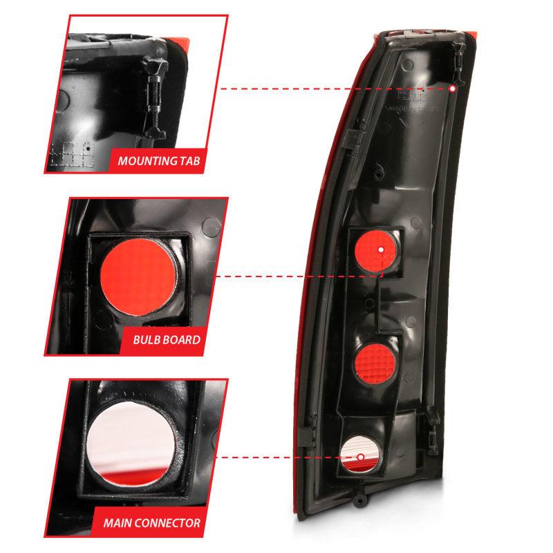 ANZO 1988-1999 Chevy C1500 Taillight Red/Clear Lens (OE Replacement) | Too Fast Autoparts | Order Online