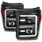 ANZO 2011-2016 Ford F250 Projector Headlights w/ Plank Style Switchback Black w/ Amber | Too Fast Autoparts | Order Online | Canada & USA Shipping