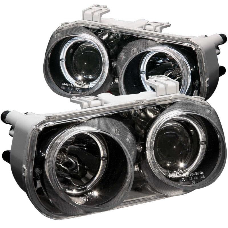 ANZO 1994-1997 Acura Integra Projector Headlights w/ Halo Black | Too Fast Autoparts | Order Online | Canada & USA Shipping