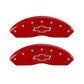 MGP 4 Caliper Covers Engraved Front & Rear Bowtie Red finish silver ch