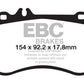EBC 10-11 Mercedes-Benz CL550 5.5 AMG Sport Pkg Redstuff Front Brake Pads