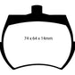 EBC 84-92 Austin Mini 1.0L Yellowstuff Front Brake Pads