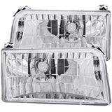 ANZO 1992-1996 Ford F-150 Crystal Headlights Chrome | Too Fast Autoparts | Order Online | Canada & USA Shipping