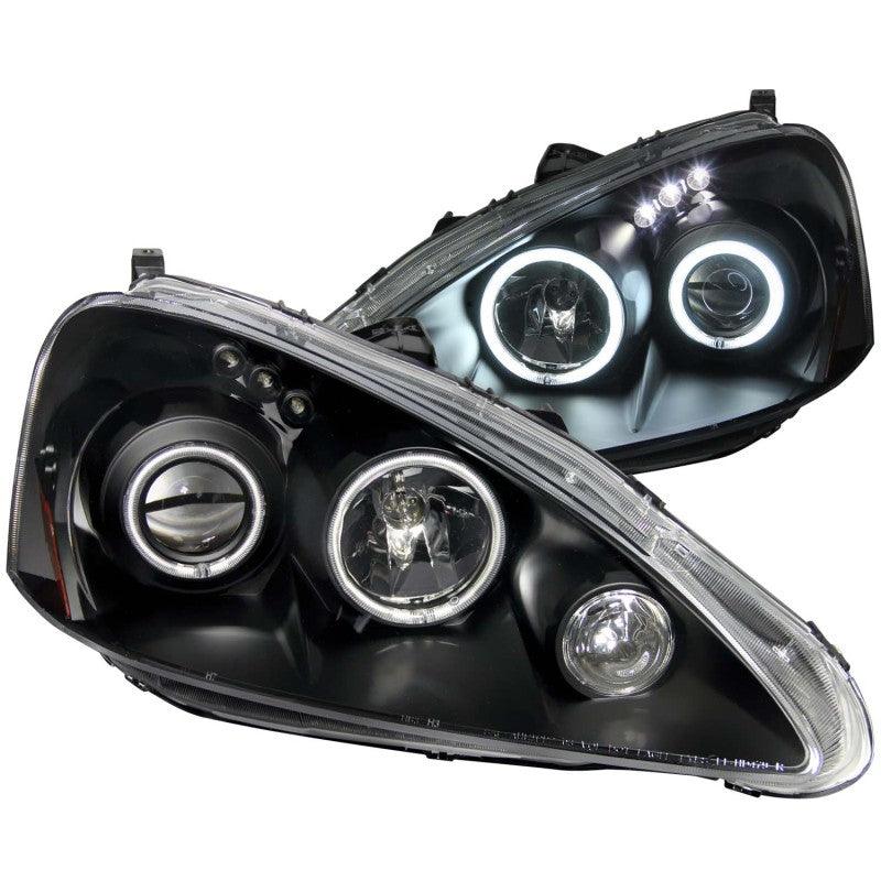 ANZO 2005-2006 Acura Rsx Projector Headlights w/ Halo Black | Too Fast Autoparts | Order Online | Canada & USA Shipping